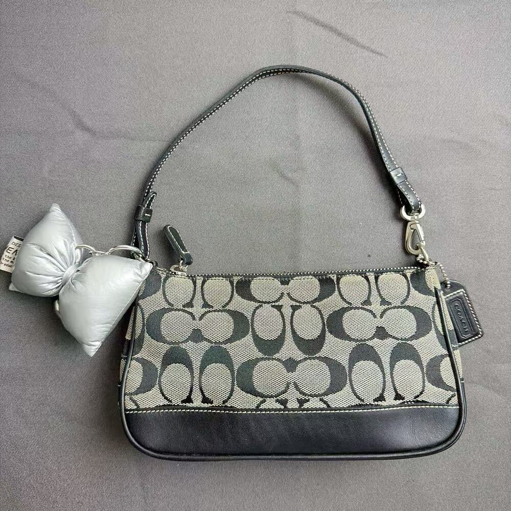 Coach Vintage Y2K Black Signature Jacquard Demi Bag 6094
